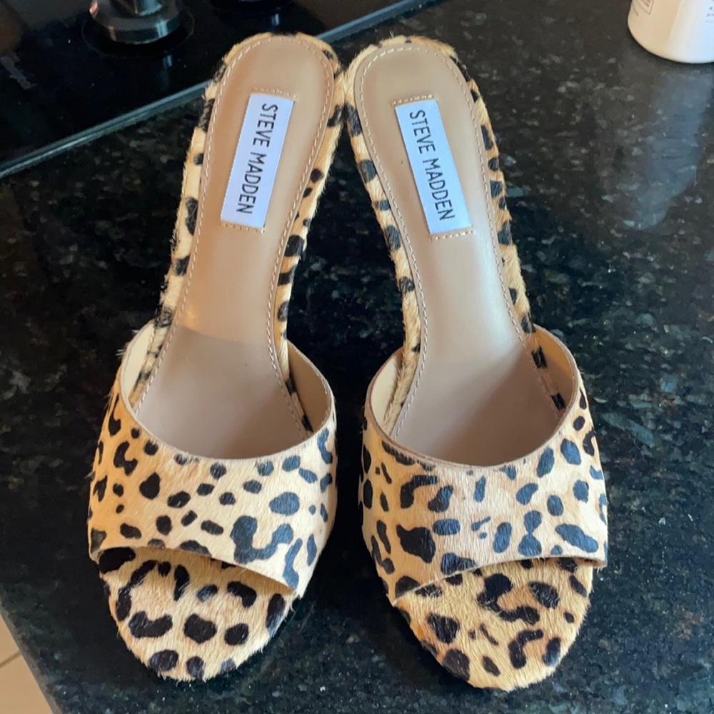 Steve Madden mules animal print